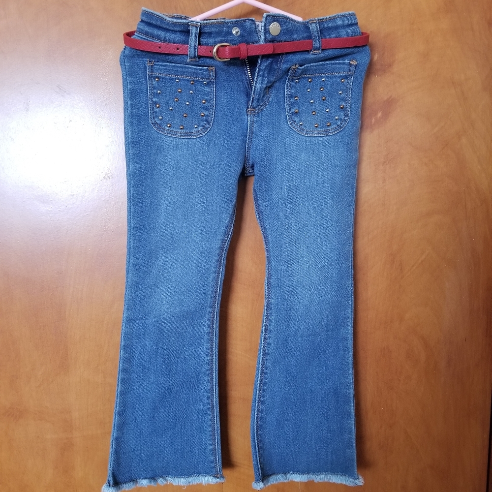 Mayoral jeans with red belt size 4